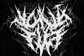 design music, band, metal, edm, or custom font logo