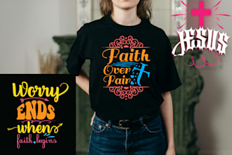 create a christian religious typography t shirt design