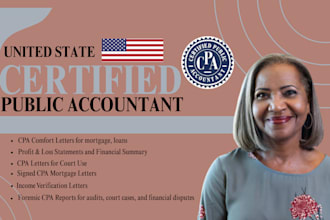 audit CPA comfort letter, income verification letter, signed CPA mortgage letter