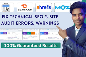 fix search console, semrush, ahrefs technical SEO errors for higher rankings