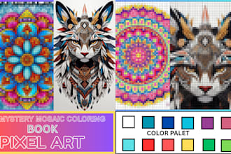 create mystery mosaic coloring book for adults and kids amazon kdb