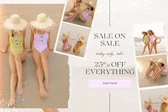 design web banner for shopify, etsy, wordpress website