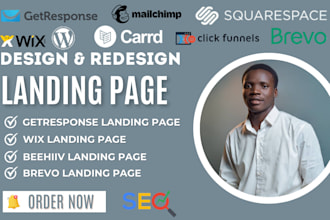 design landing page on getresponse, mailchimp, brevo, beehiiv, wix, wordpress