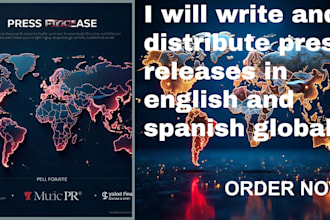 write and distribute press releases in english and spanish globally