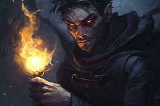 make a fantasy horror art illustration or dark creepy