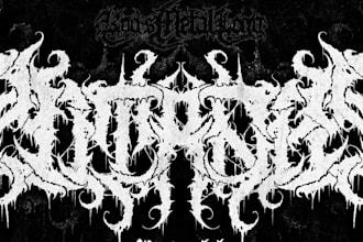 draw metal, brutal, death metal logo for your band, brand