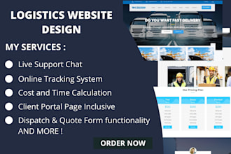 build logistics website, trucking website, cargo website, and transport website