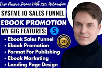 promote your ebook, ebook promotion, systeme io sales funnel landing page
