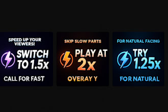 design a custom youtube call to action overlay banner like switch to 2x