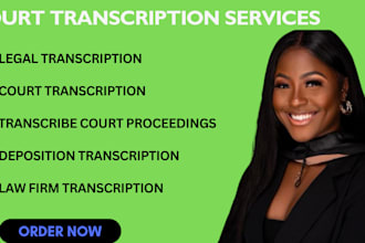 deliver certified transcripts of legal dictation for attorneys and law firms
