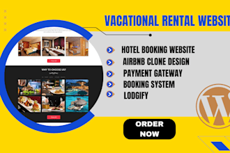 build airbnb, vacation rentals, lodgify, guesty booking site in wordpress or wix