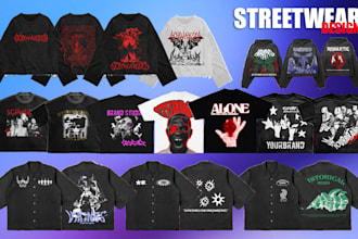 create streetwear design y2k,metal,typhography,modern design