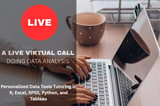 tutor you in r, excel, spss, python, or tableau