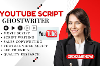 be your youtube script writer, scriptwriting for cash cow videos, short video