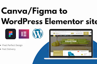 convert clone figma canva  to a responsive wordpress elementor site