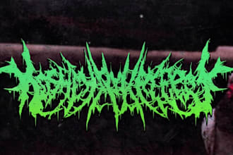 create black, death metal, grindcore deathcore band logo