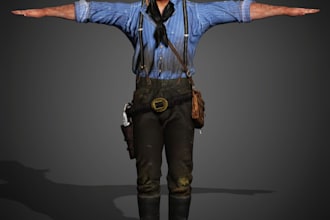 fix 3d aaa game character,8k texture,3d film model,game warrior model,3d rigging