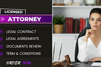 be your lawyer for legal agreements, contract, terms and conditions, mou or nda