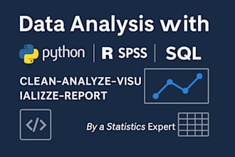 perform professional data analysis using python pandas sql spss r excel