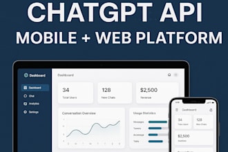 build ai mobile app, saas platform, and chatgpt API powered web application