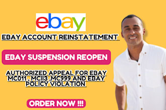 reinstate suspended ebay account resolve mc011 mc999 violation ebay reopen