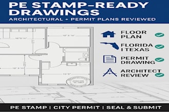 pe stamp architect floor plan review permit drawing seal florida texas stamp