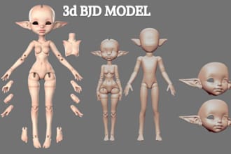 custom 3d bjd doll articulated toy flexi model for printing bjd toy