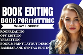 proofread, edit, format prepare your self help, memoir book for amazon flat rate