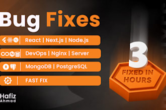 fix bugs and issues in javascript, react, node js and next js