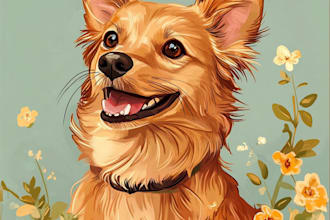 make a custom disney pet portrait illustration