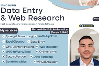 handle data entry, file cleanup and web research tasks