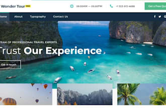 wordpress travel agency, tour, tourism website, travel wordpress website or wix