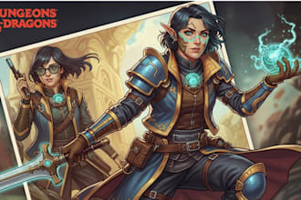 draw a custom fantasy character concept art dnd character illustration