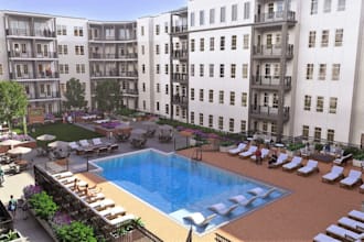 design 3d 5 star hotel, render apartment complex,courtyard outdoor lounge ,pool