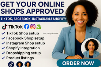 set up tiktok shop facbook shop instagram shop tiktok dropshipping shop shopify