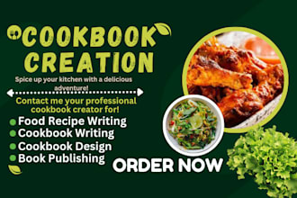 write cookbook recipe book cookbook formatting cookbook design, food styling
