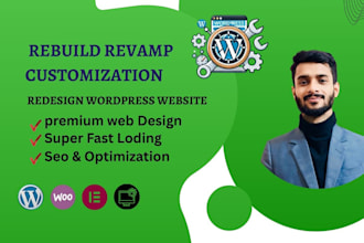 redesign revamp customization and rebuild wordpress website
