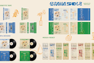 design album covers with merch goods as your choice