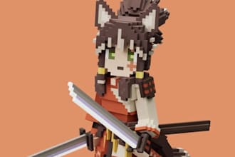 create voxel 3d character modeling for nfts, ar VR, game assets and 3d printing