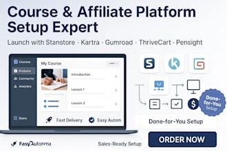 set up your digital product on kartra, gumroad, etc