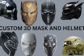 3d sculpt custom masks, oni helmets  futuristic cosplay gear
