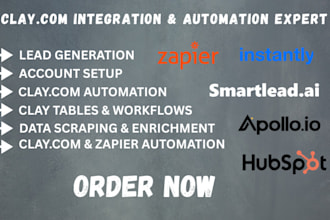 connect clay com with instantly ai, hubspot, zapier, zoho, smartlead workflow