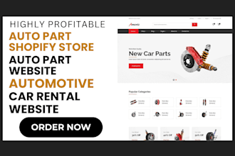 design auto part shopify store auto part website automotive car seller website