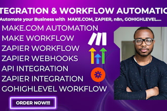 build workflow automation with make com zapier gohighlevel n8n API integration