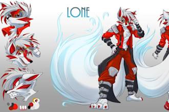 draw furry or fursona art or anthro unique character for pfp