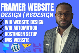 framer website design wix website redesign wix automation hostinger ims website
