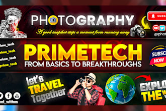 design professional banners for youtube, linkedin, facebook, and twitter