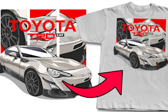 draw a vector tracing car for t shirt design