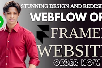 design a stunning responsive website using framer, figma, and webflow