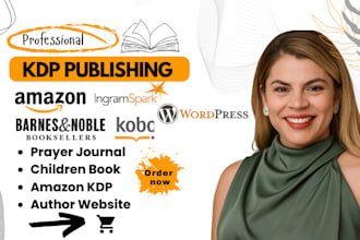 amazon kdp children book cover prayer journal design layout duda author website